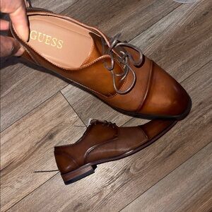 Guess Men's Tan and Brown Oxford Shoes